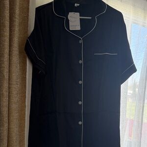 Black Short Sleeve Pajama Top & Shorts